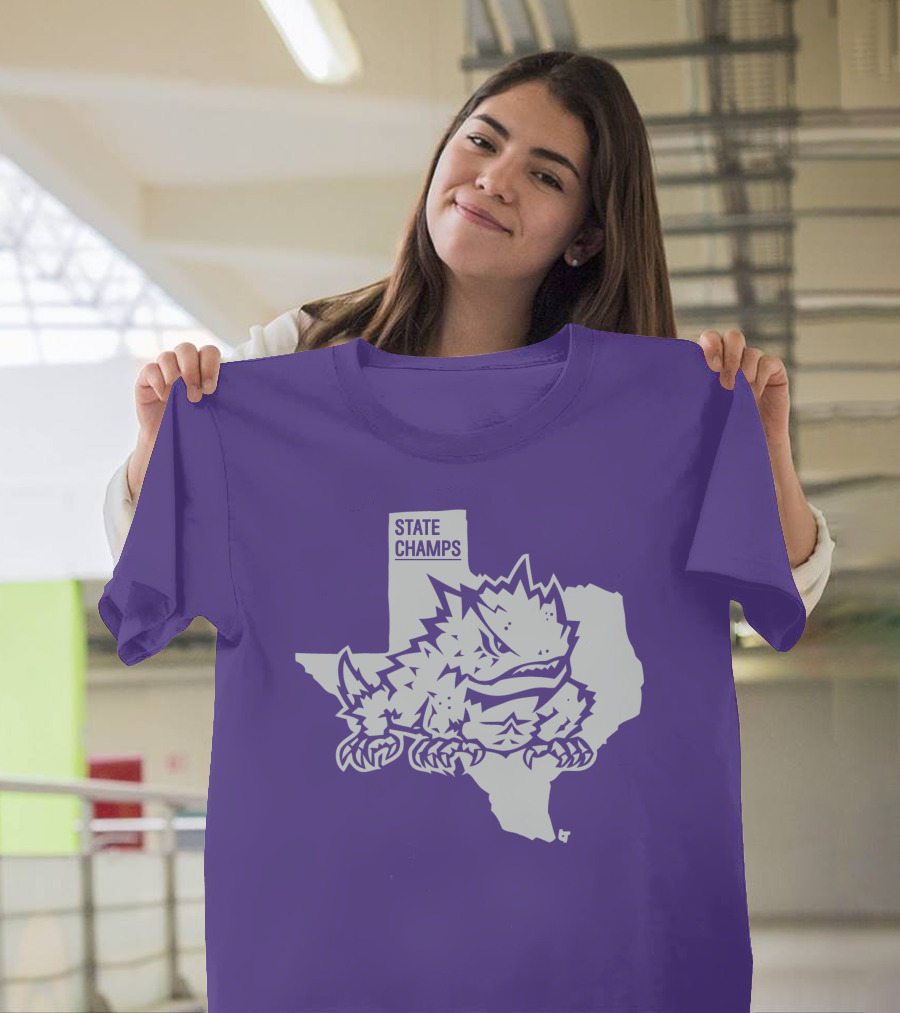 TCU State Champs Texas Horned Frog Outline T-Shirt