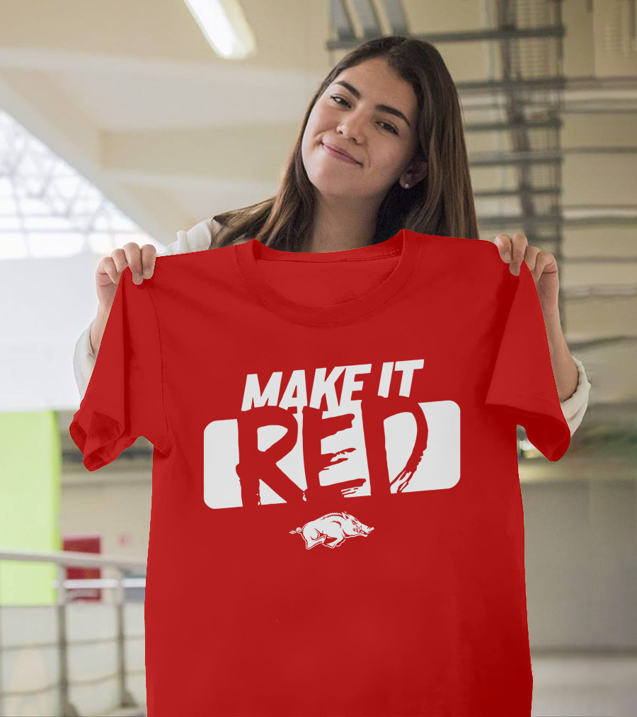 Make It Red Arkansas Razorbacks Bold Team Spirit T-Shirt