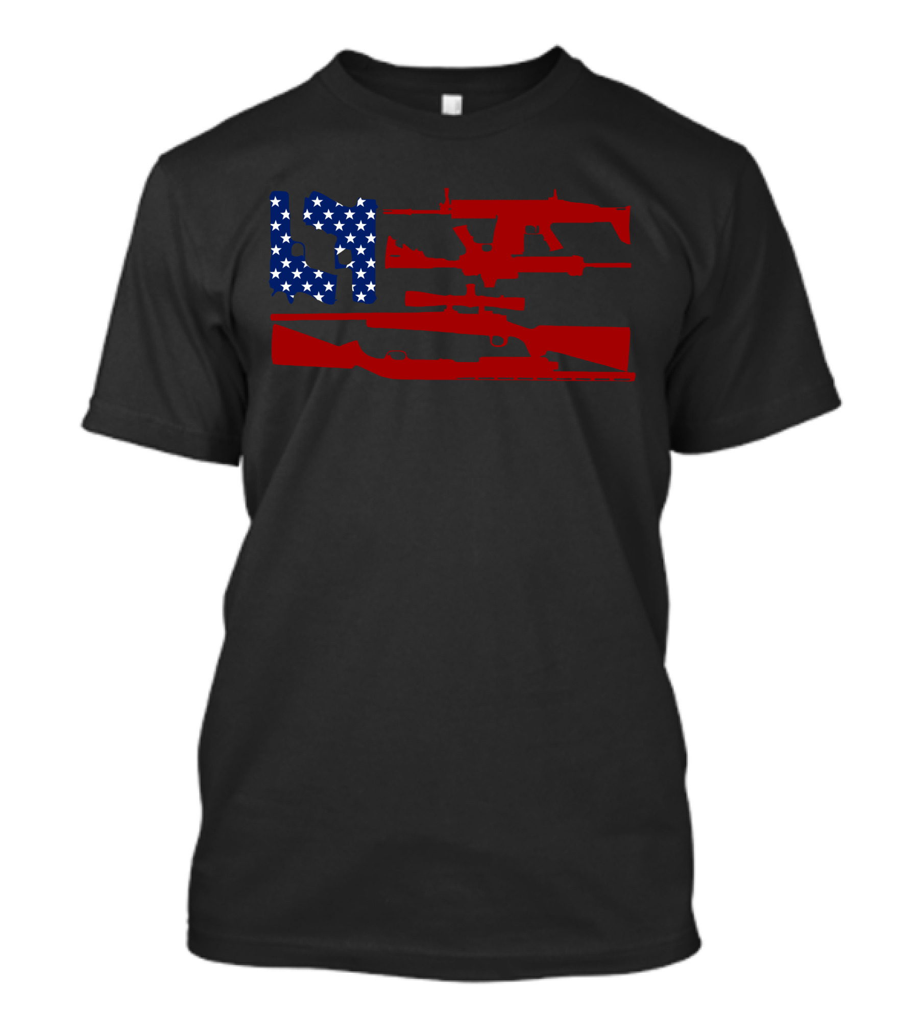 Guns And 69 American Flag Rifle T-Shirt