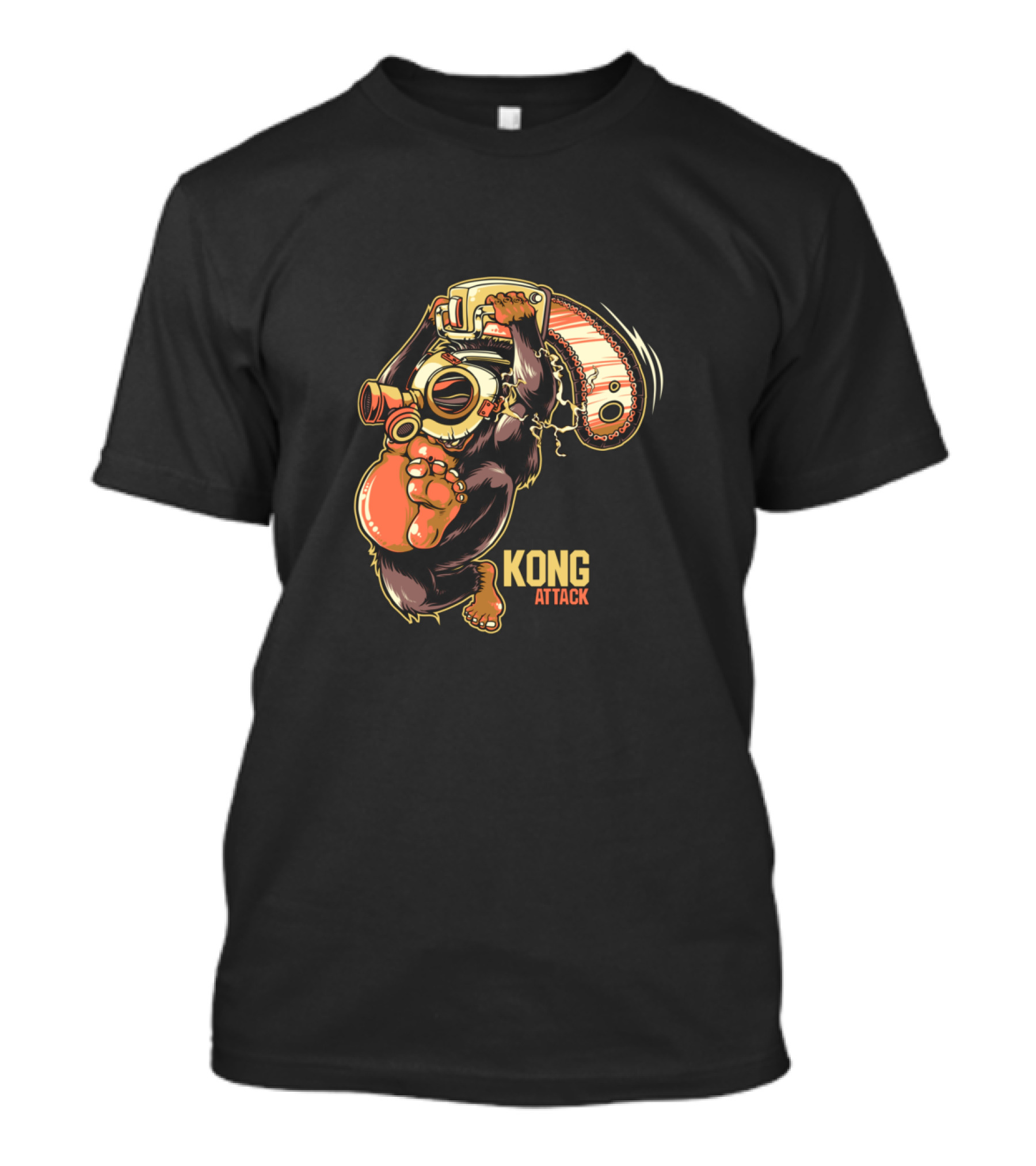 Kong Attack Gas Mask Chainsaw Rampage T-Shirt