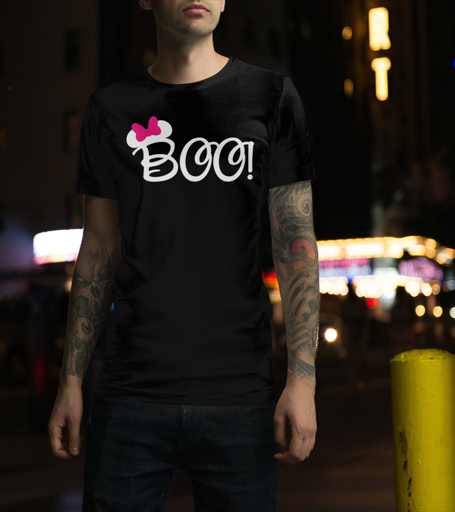 Boo Pink Bow Halloween Relaxed Fit T-Shirt