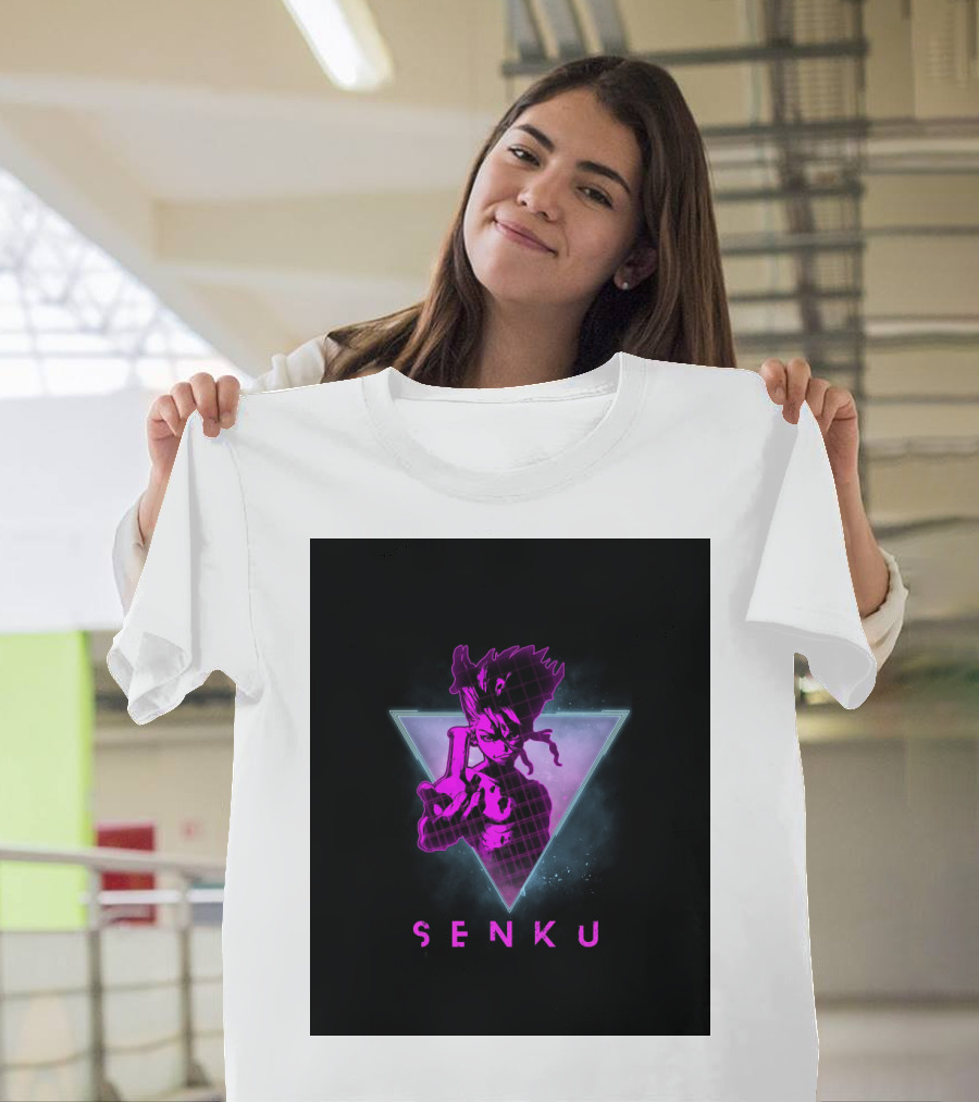 Senku Ishigami Neon 80s Retro Aesthetic Dr Stone Anime T-Shirt