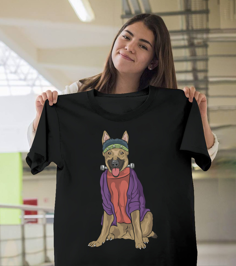 German Shepherd Frankenstein Monster Dog Halloween Humor T-Shirt