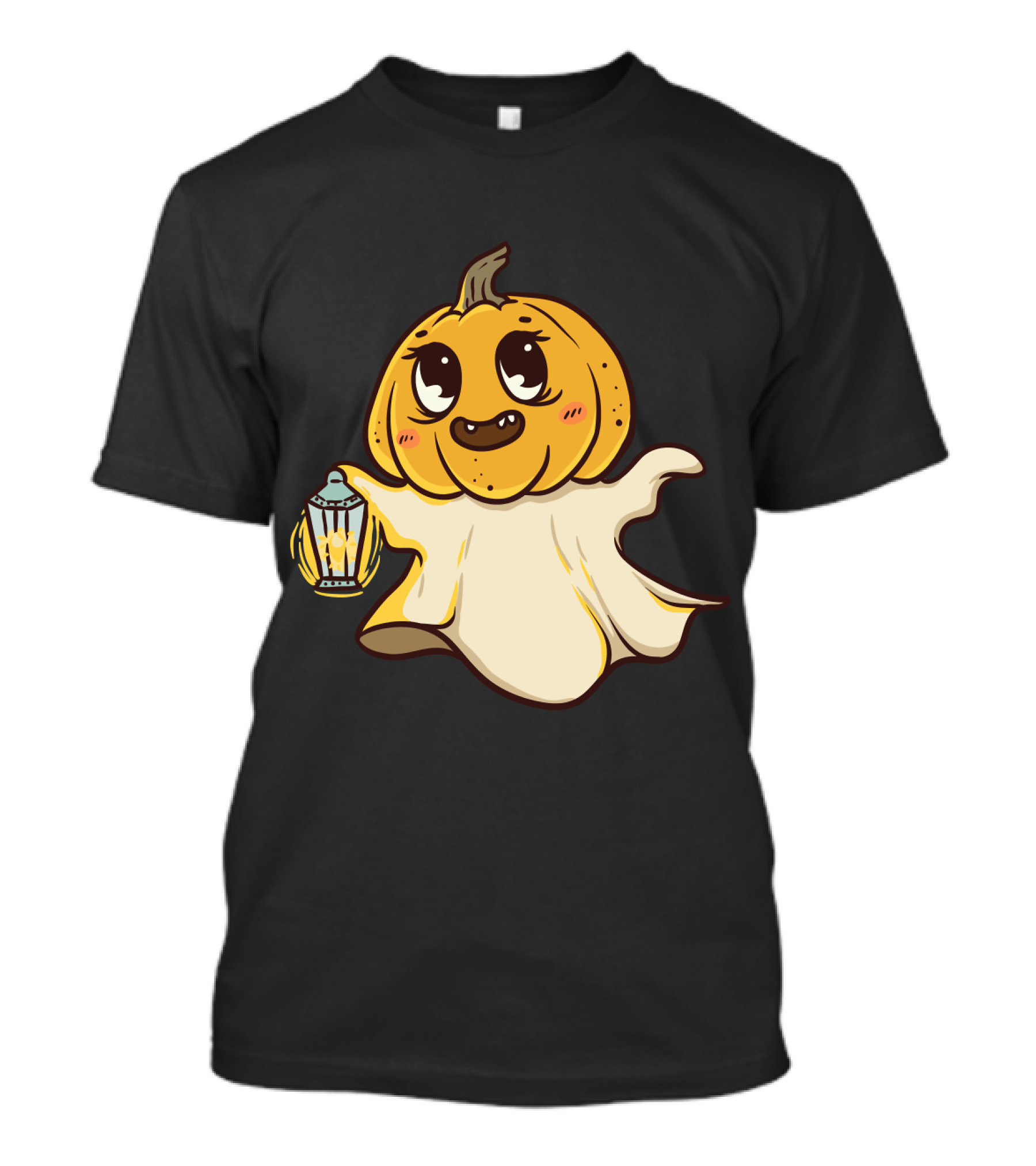 Ghost Pumpkin Kawaii Lantern-Faced Jack O' Lantern T-Shirt