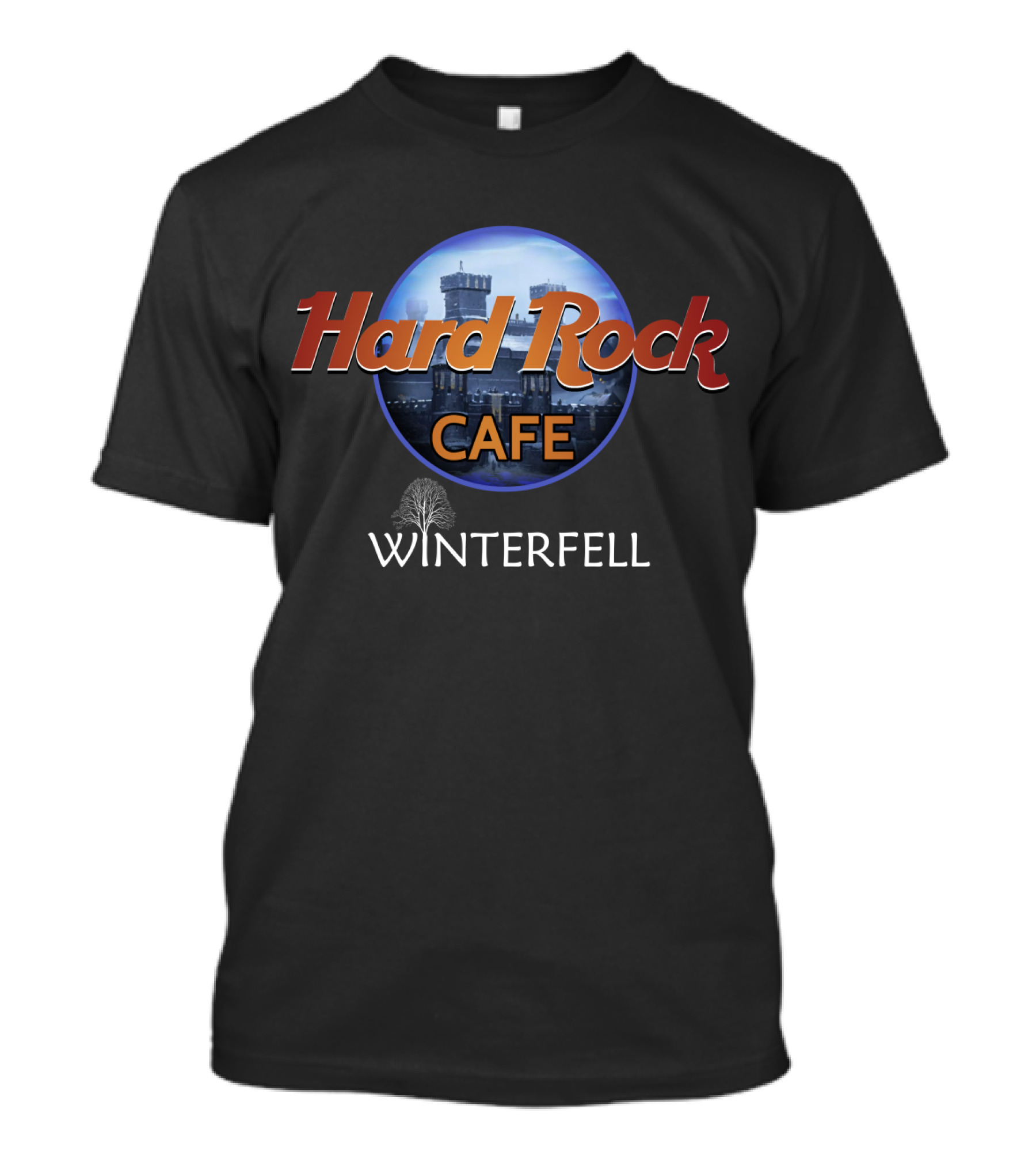 Hard Rock Cafe Winterfell Iconic Parody With Castle T-Shirt