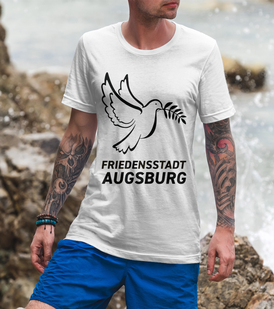 Stefan Reuter Friedensstadt Augsburg Peace Dove With Olive Branch T-Shirt