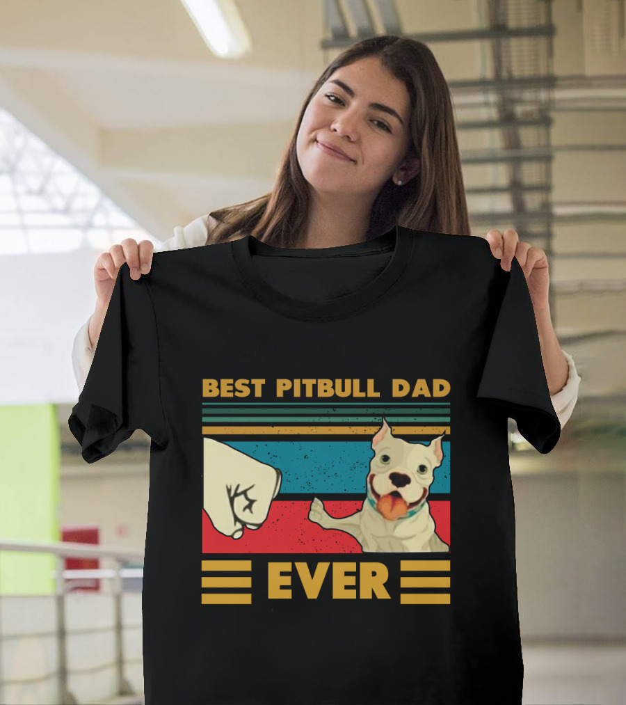 Best Pitbull Dad Ever Fist Bump T-Shirt