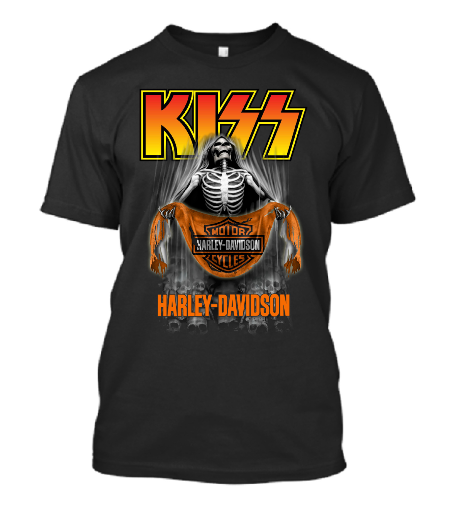 Kiss Harley Davidson Skeleton T-Shirt