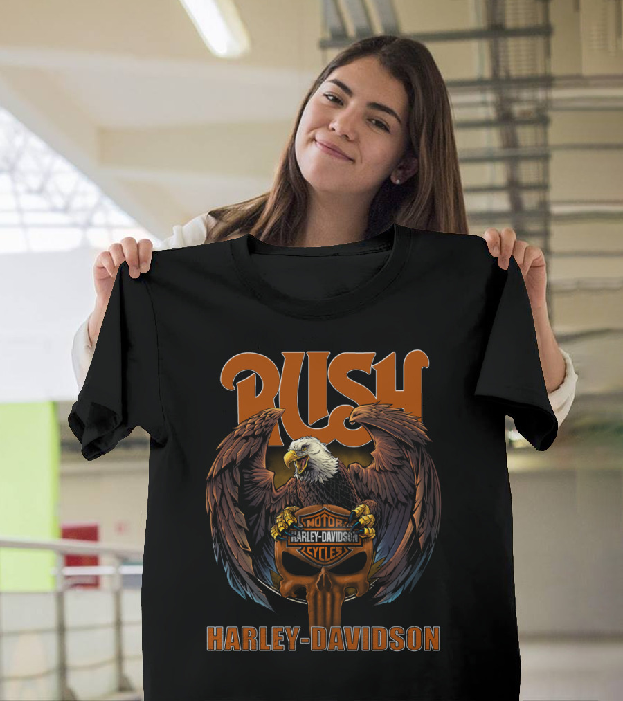 Rush Harley Davidson Motorcycles Eagle T-Shirt