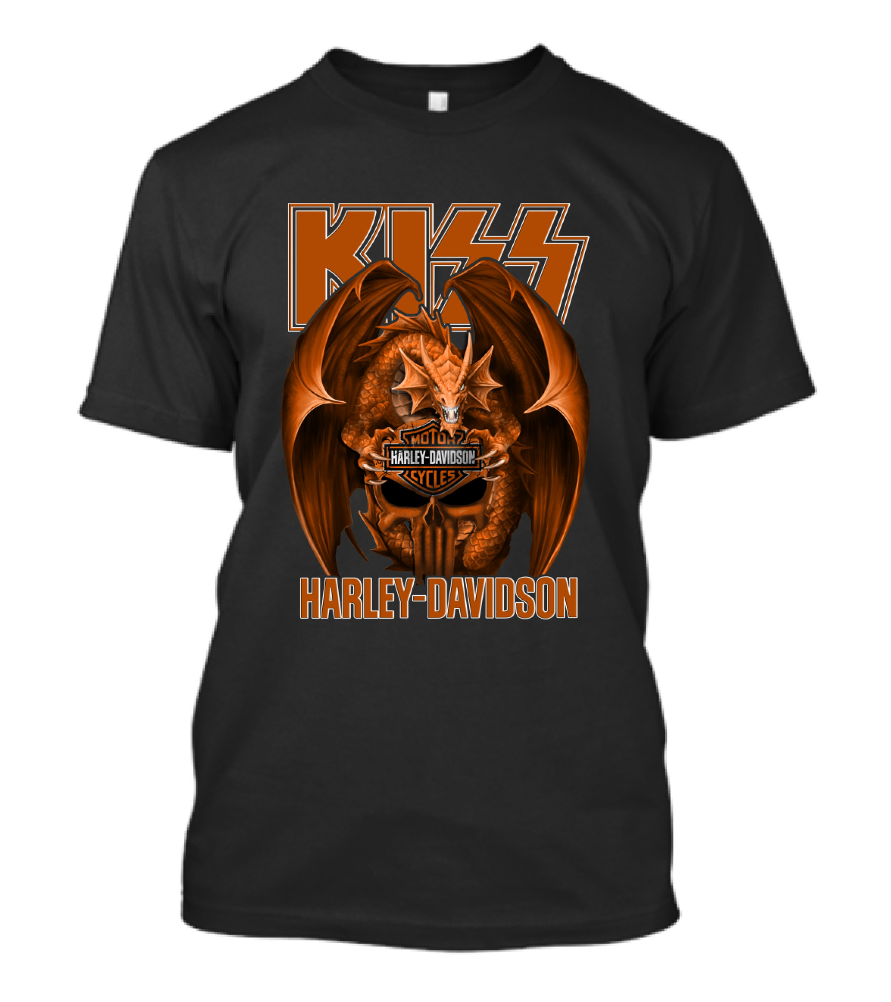 Kiss Harley Davidson Dragon Motocycles Cycles T-Shirt