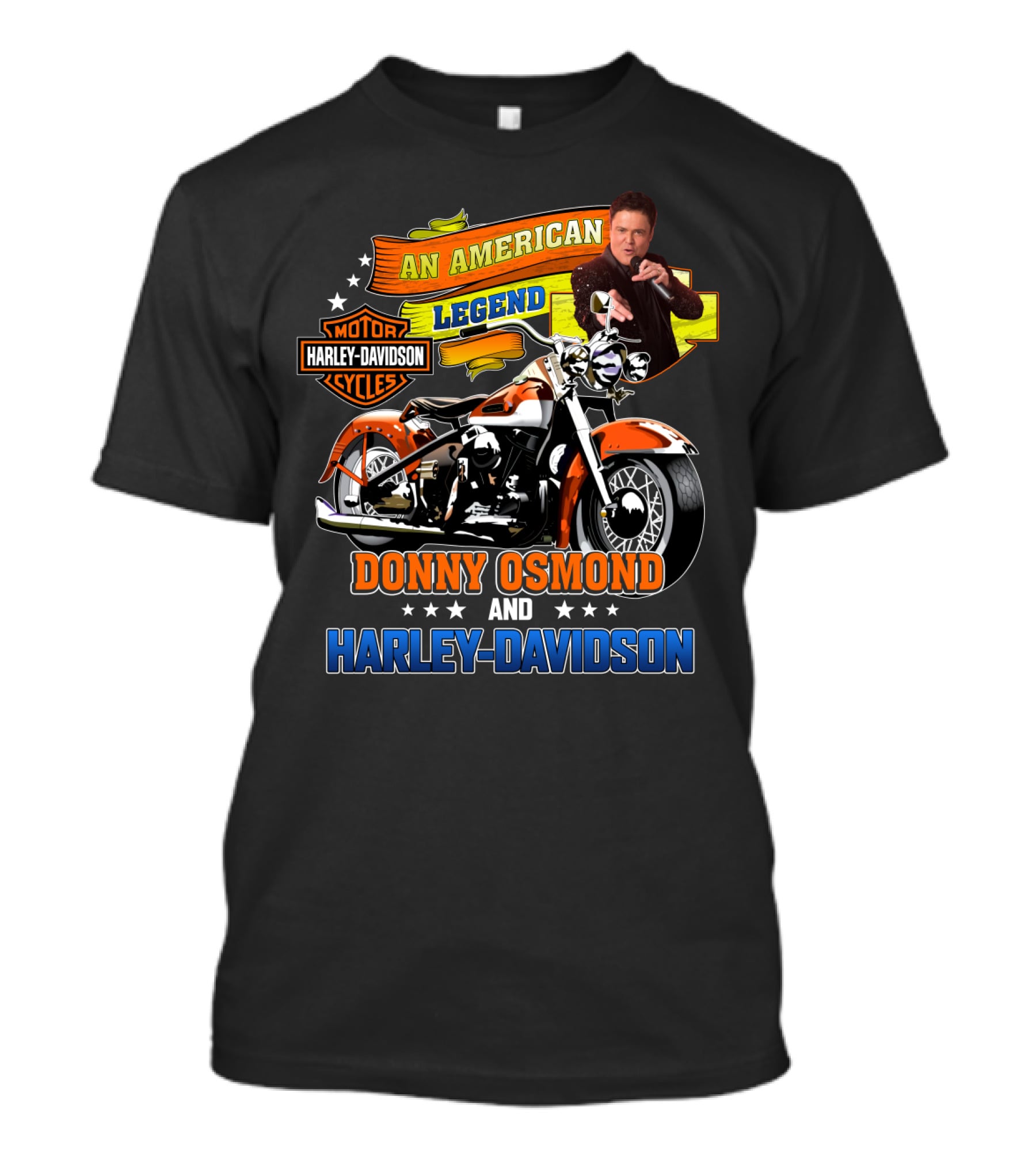 An American Legend Donny Osmond And Harley Davidson Cycles T-Shirt