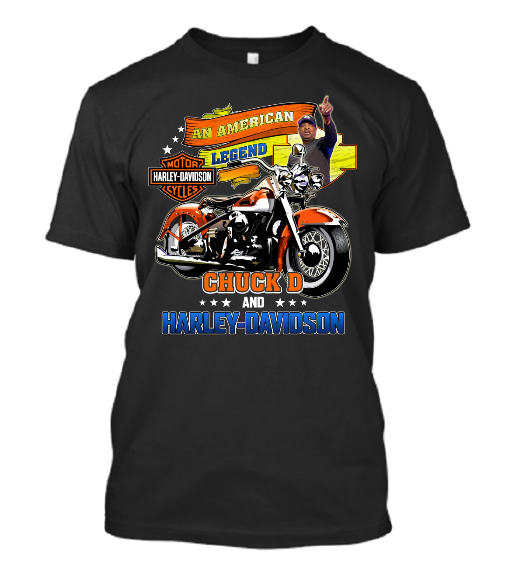 An American Legend Chuck D And Harley Davidson T-Shirt