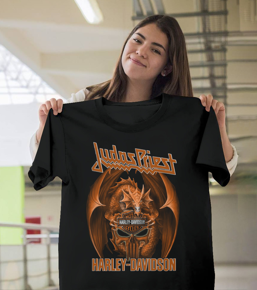Judas Priest Harley Davidson Dragon Motocycles Cycles T-Shirt