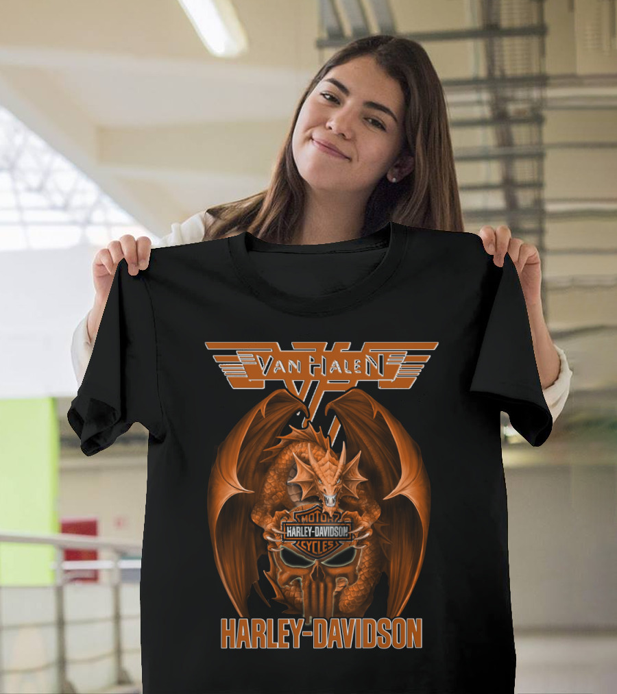 Van Halen Harley Davidson Dragon Motocycle Cycles T-Shirt
