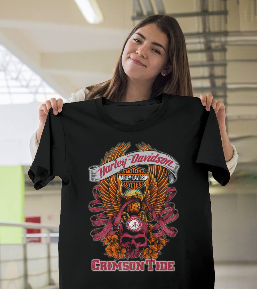 Harley Davidson Motor Cycles Alabama Crimson Tide T-Shirt