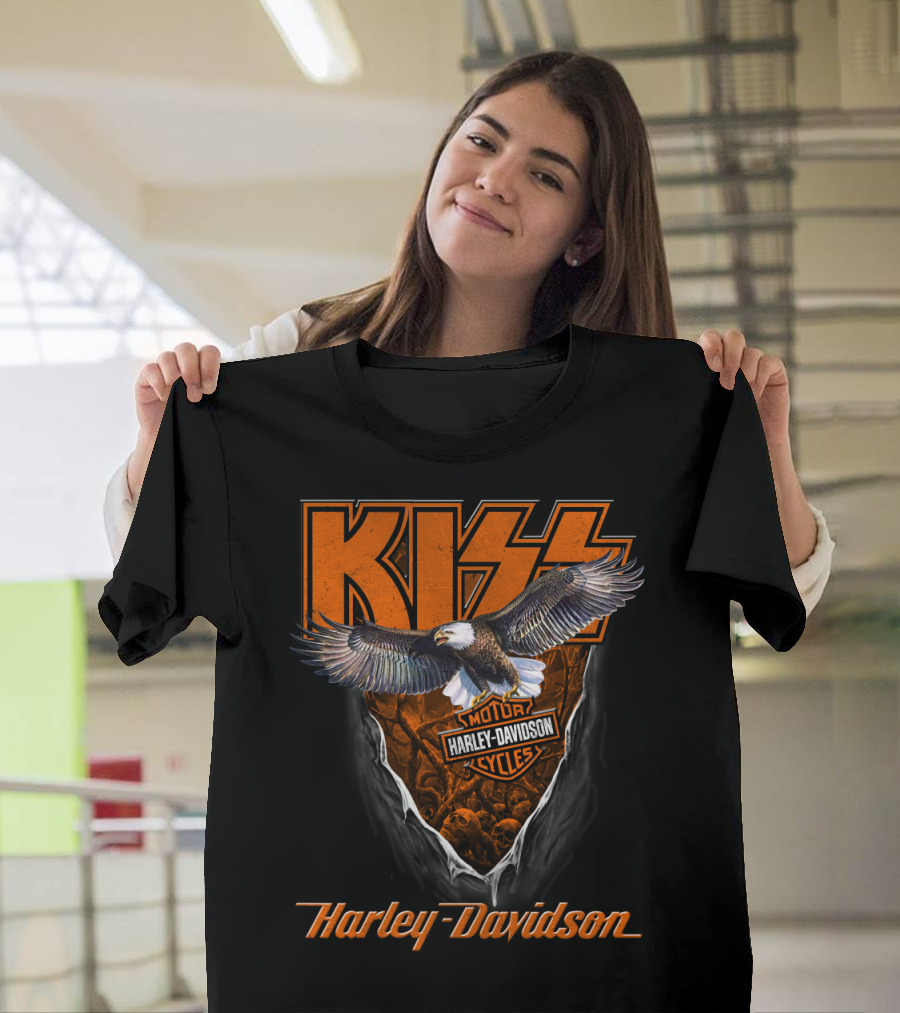 Kiss Harley Davidson Motorcycles Eagle T-Shirt