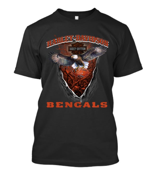 Harley Davidson Motor Cycle Bengals T-Shirt