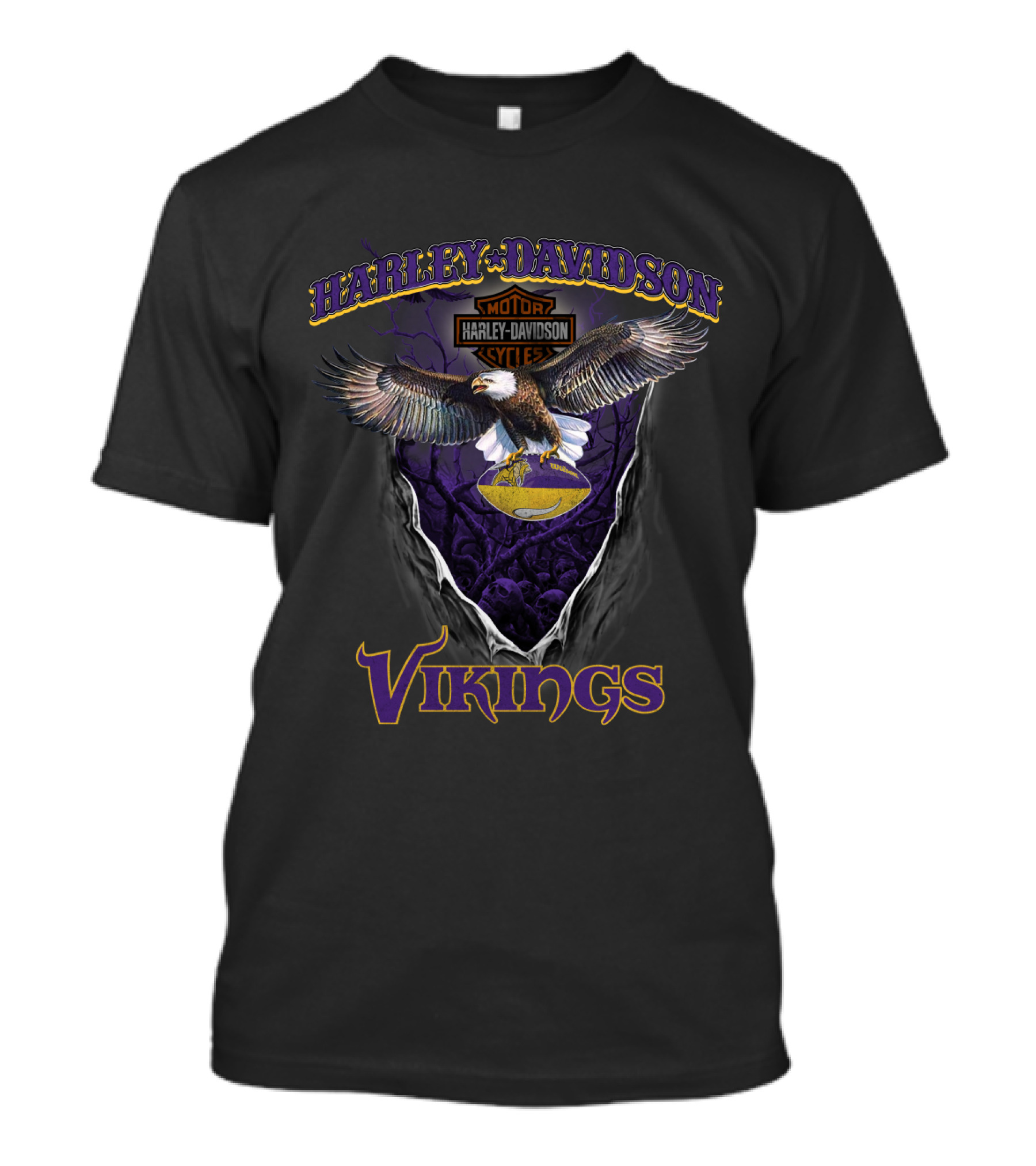 Harley Davidson Vikings Minnesota Vikings Nfl Eagle T-Shirt
