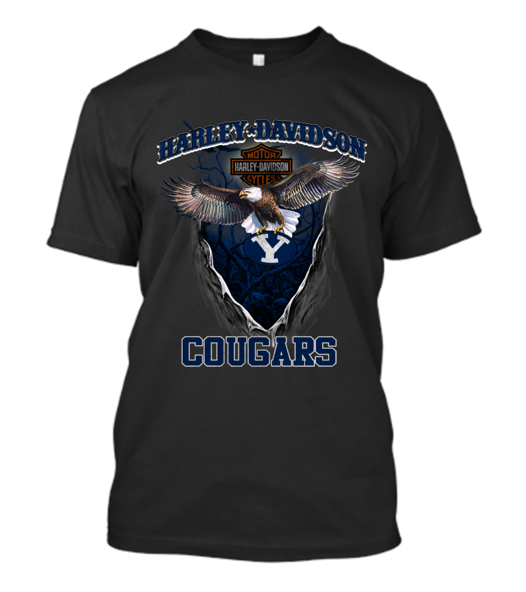 Harley Davidson Motor Byu Cougars Eagle T-Shirt
