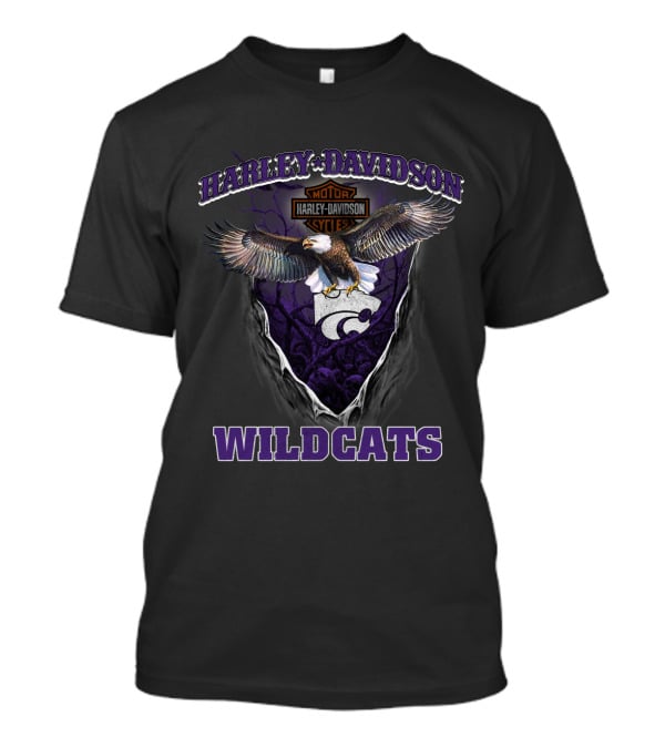 Harley Davidson Motor Cycles Kansas State Wildcats Eagle T-Shirt