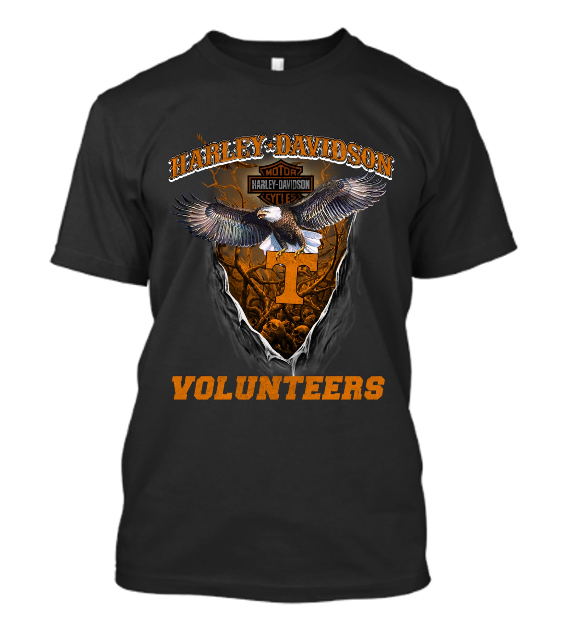 Harley Davidson Motorcycles Tennessee Volunteers Eagle Symbol T-Shirt