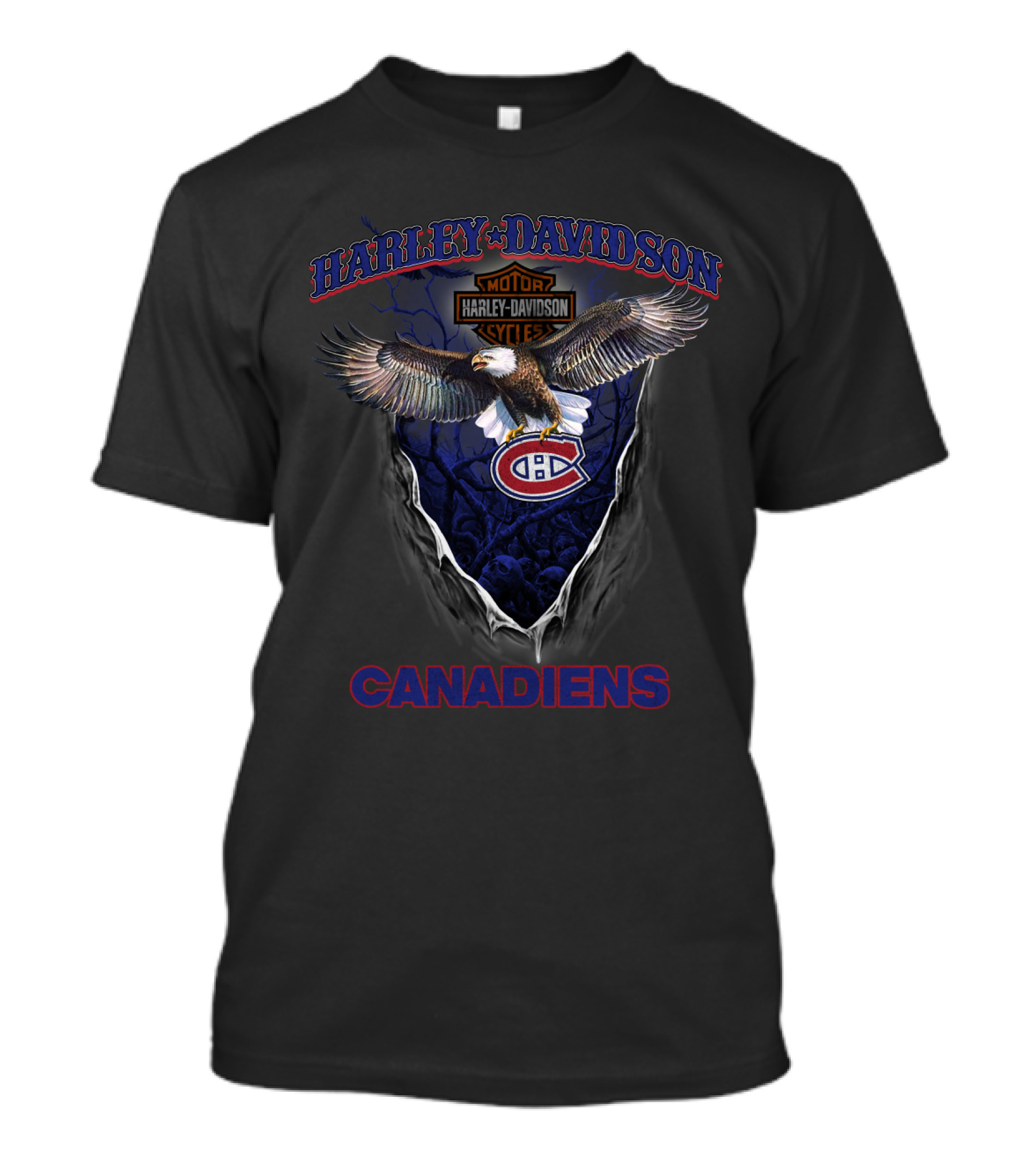 Harley Davidson Motor Cycles Eagle Montreal Canadiens T-Shirt