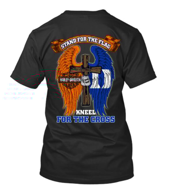 Stand For The Flag Kneel For The Cross Harley Davidson Duke Blue Devils T-Shirt