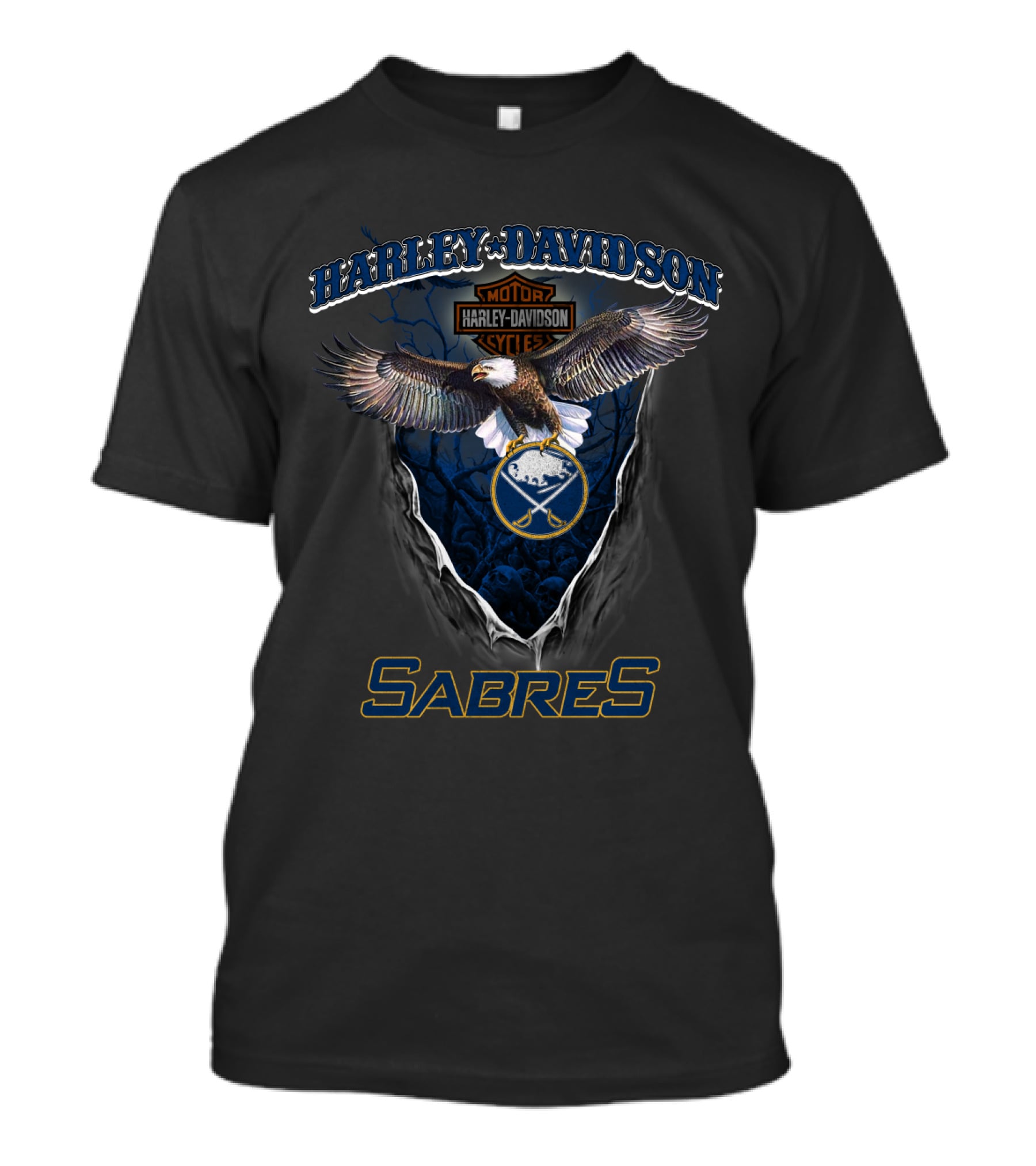 Harley Davidson Buffalo Sabres Eagle Nhl T-Shirt