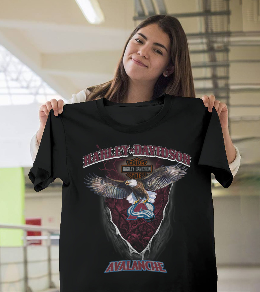 Harley Davidson Motor Cycles Colorado Avalanche T-Shirt