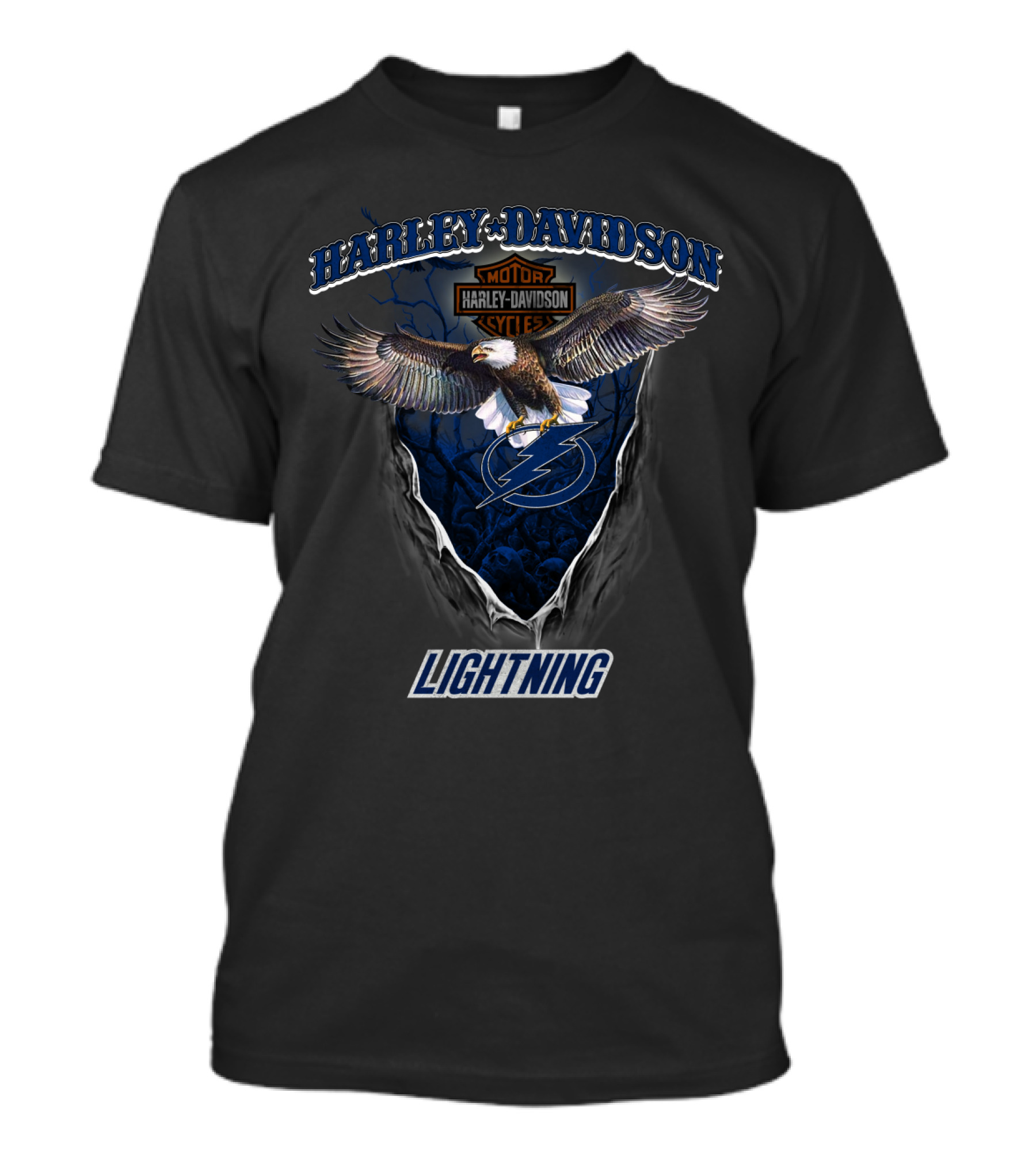 Harley Davidson Motor Cycles Tampa Bay Lightning Hal-Nhl T-Shirt