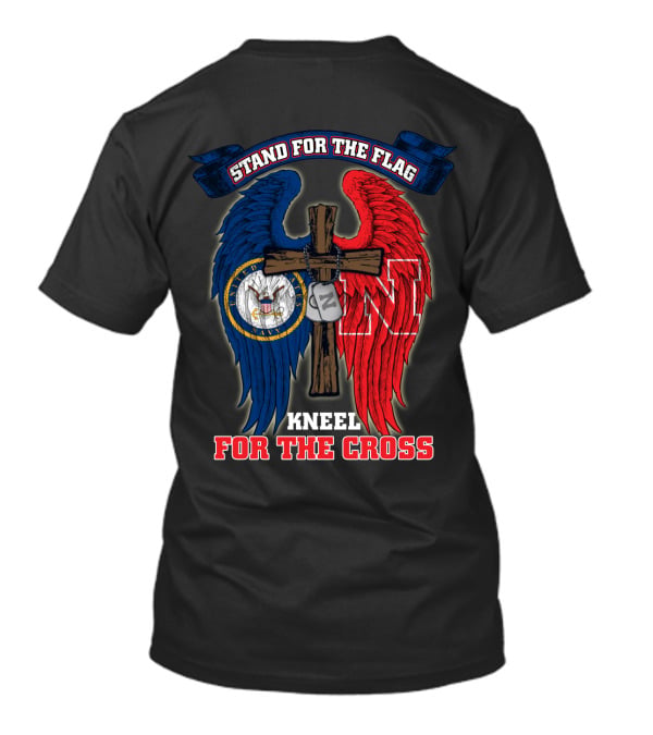 Stand For The Flag Kneel For The Cross Us Navy Nebraska Cornhuskers T-Shirt