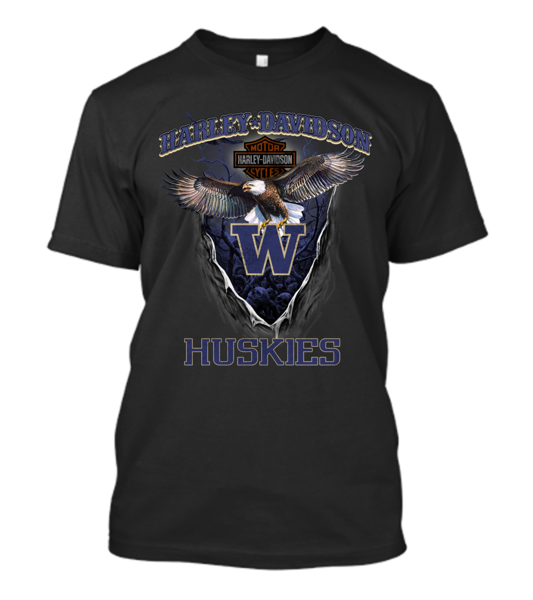Harley Davidson Washington Huskies Eagle T-Shirt