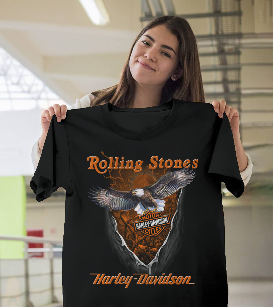 Rolling Stones Harley Davidson Eagle Motorcycles T-Shirt