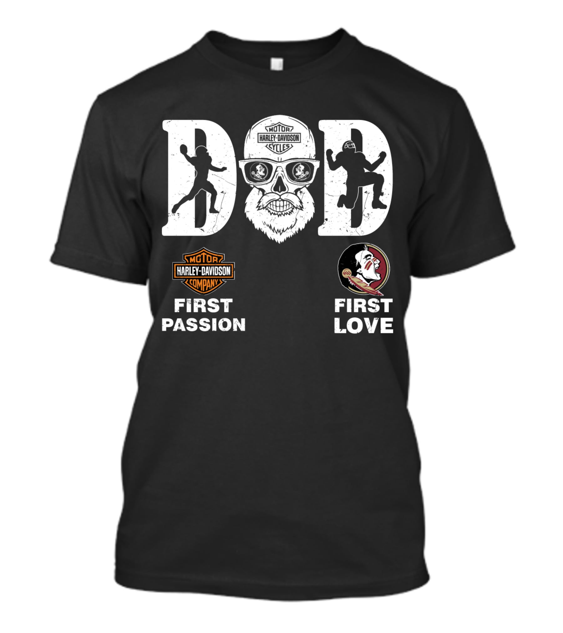 Florida State Seminoles Dad Harley Davidson First Passion First Love T-Shirt