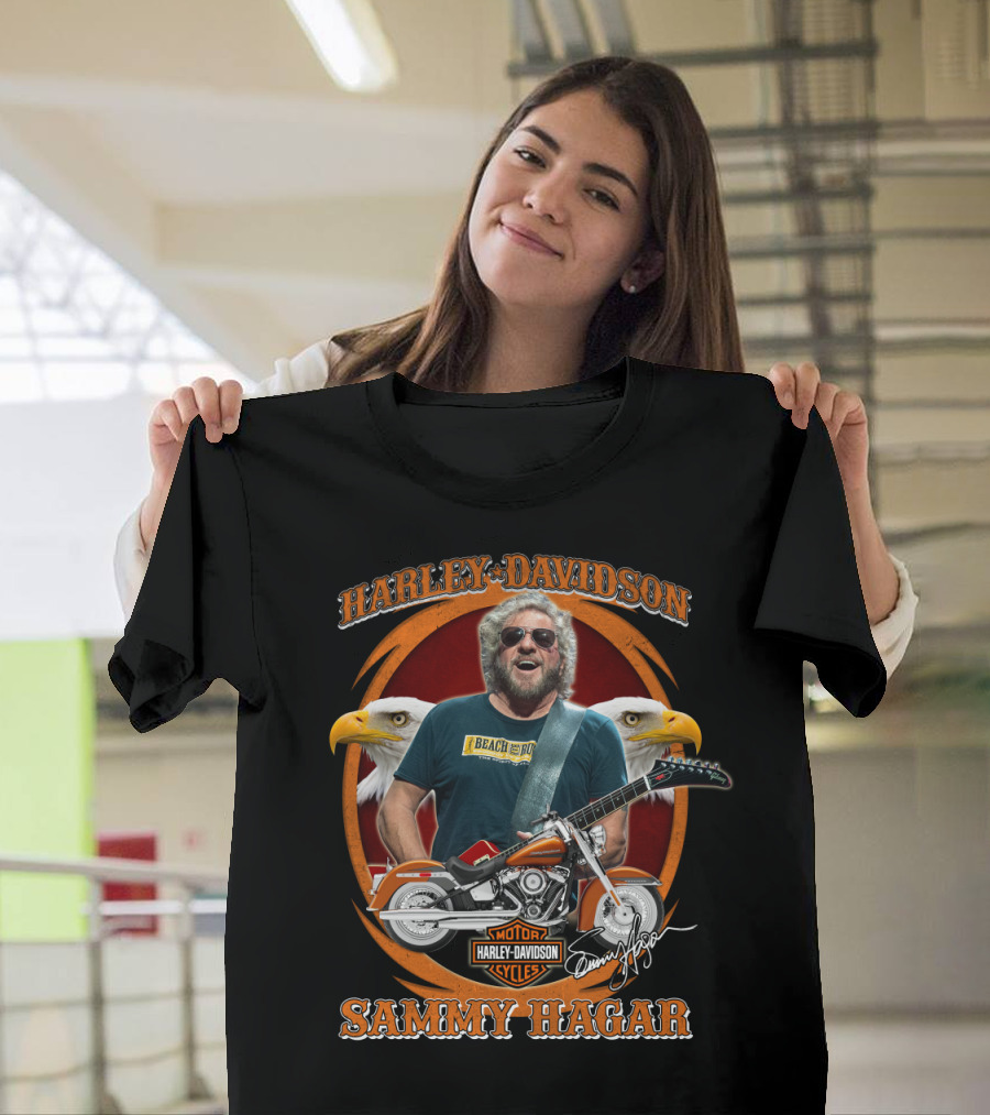 Harley Davidson Motor Cycles Beach Bar Rock Sammy Hagar T-Shirt