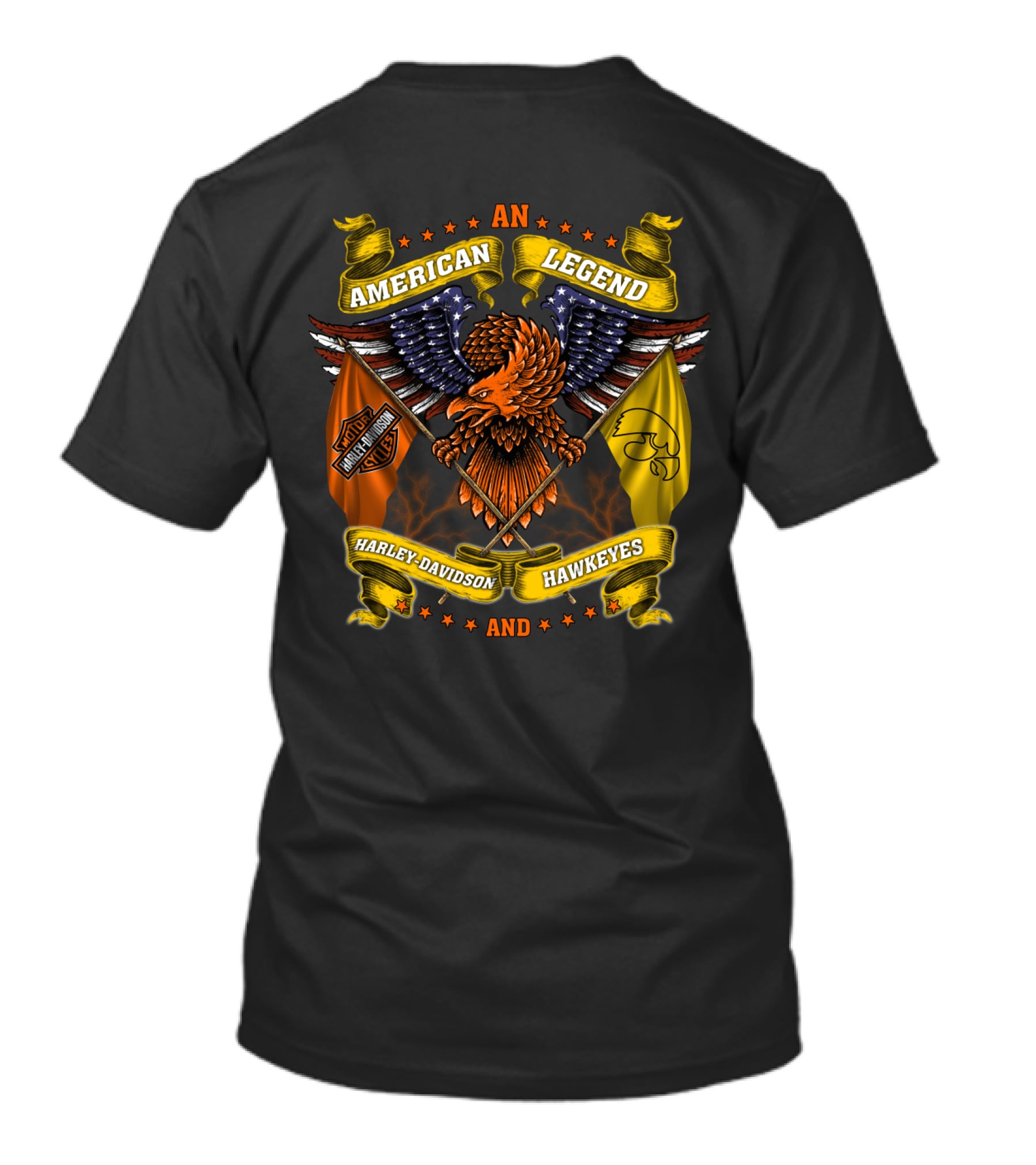 An American Legend Harley Davidson And Iowa Hawkeyes T-Shirt