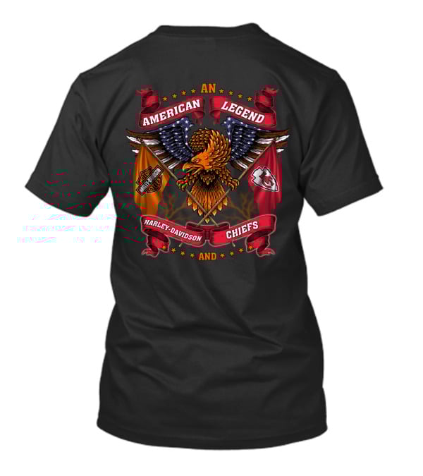 An American Legend Harley Davidson And Chiefs T-Shirt