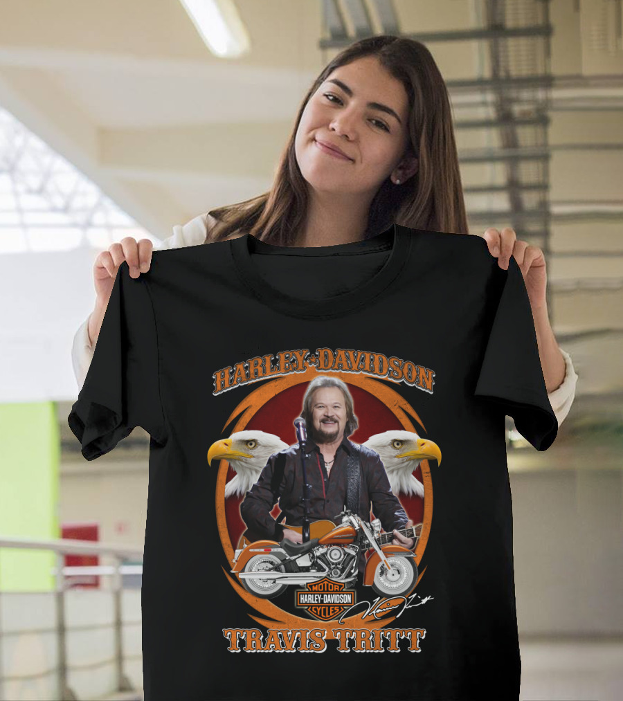 Harley Davidson Travis Tritt Motorcycles Eagle T-Shirt