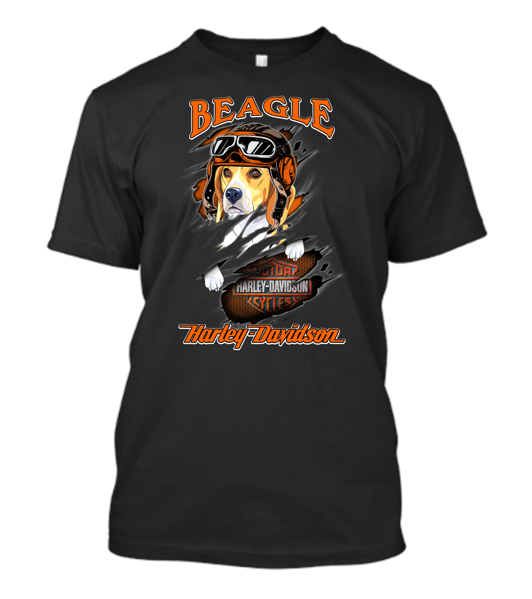 Beagle Harley Davidson Motorcycles Cycles T-Shirt