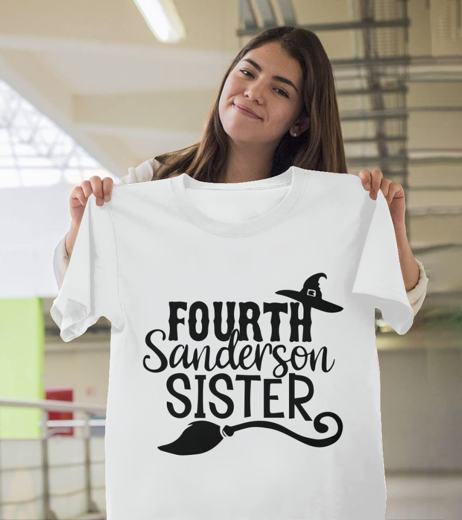Fourth Sanderson Sister Witch Hat Broomstick T-Shirt