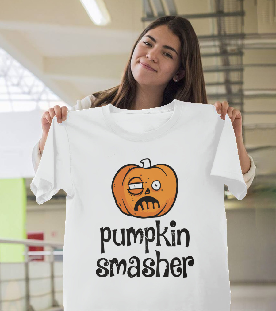 Pumpkin Smasher Funny Jack-O'-Lantern Face T-Shirt
