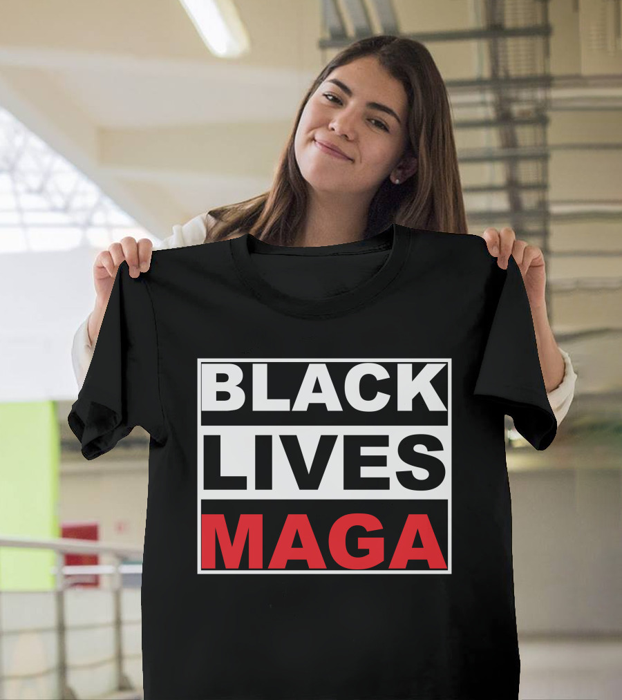 Black Lives Matter MAGA Parody Text T-Shirt