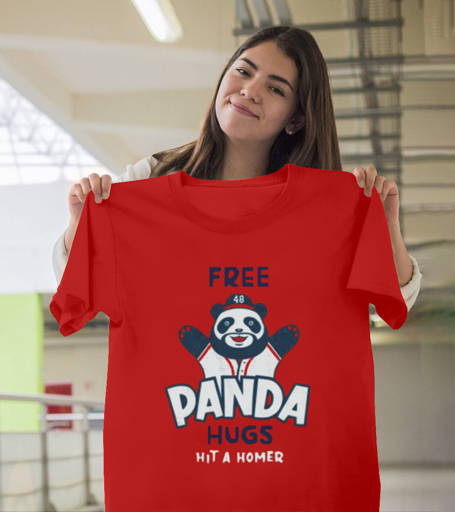 Free Panda Hugs Hit A Homer 48 Baseball Jersey T-Shirt