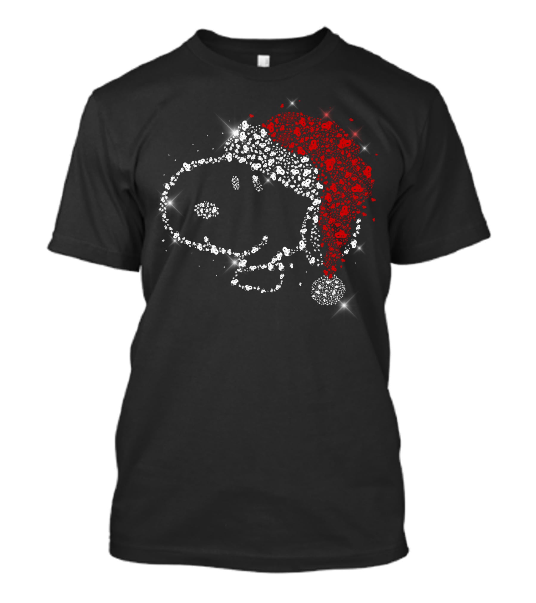 Nice For You Snoopy Christmas Santa Hat Sparkle T-Shirt