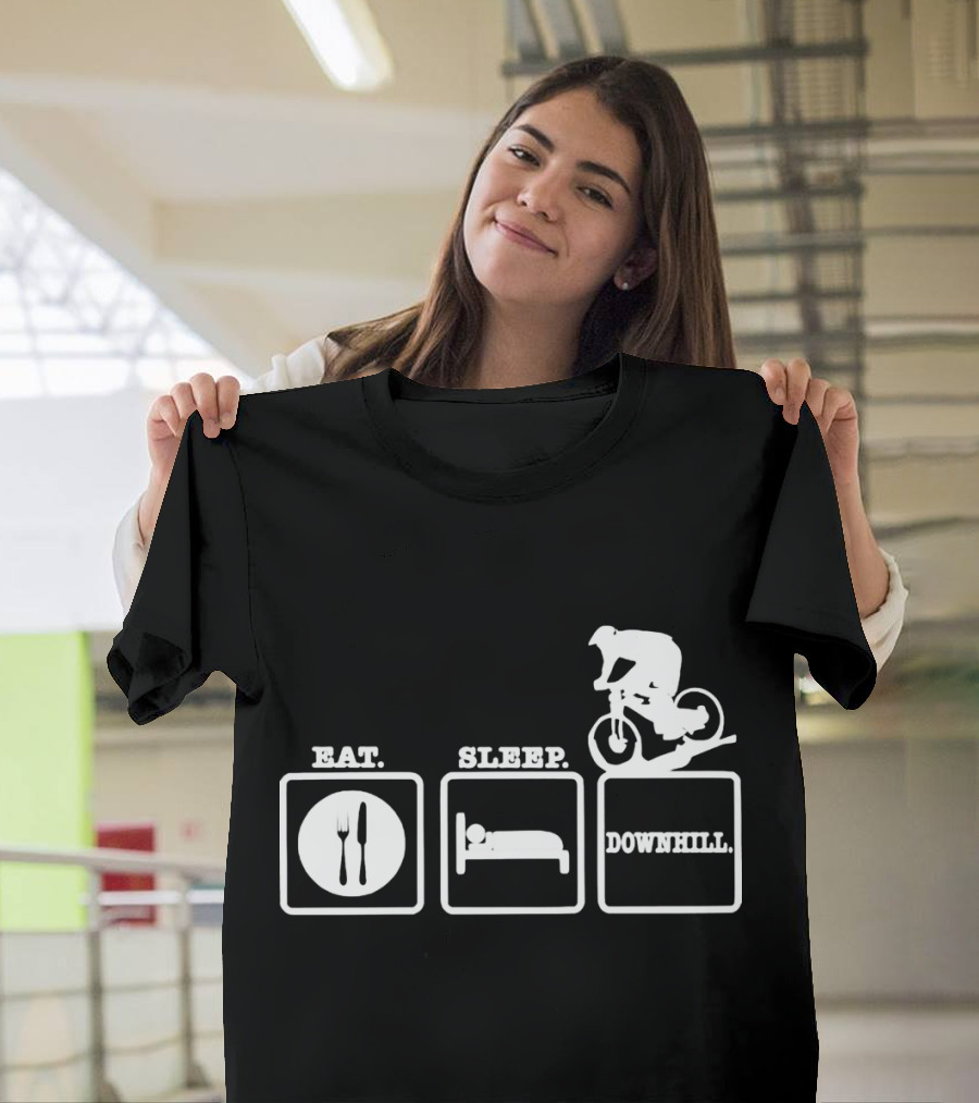 Eat Sleep Downhill Mountain Bike Cycling Cycle T-Shirt
