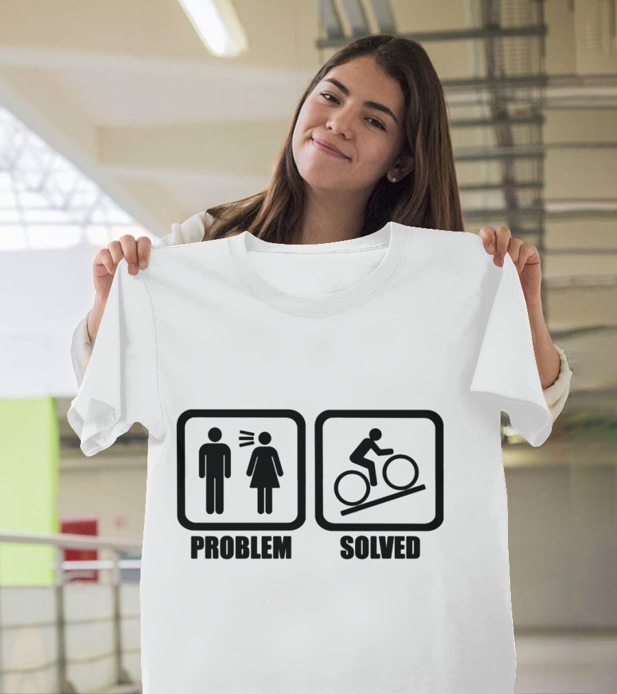Problem Solved Funny Cycling Icons T-Shirt