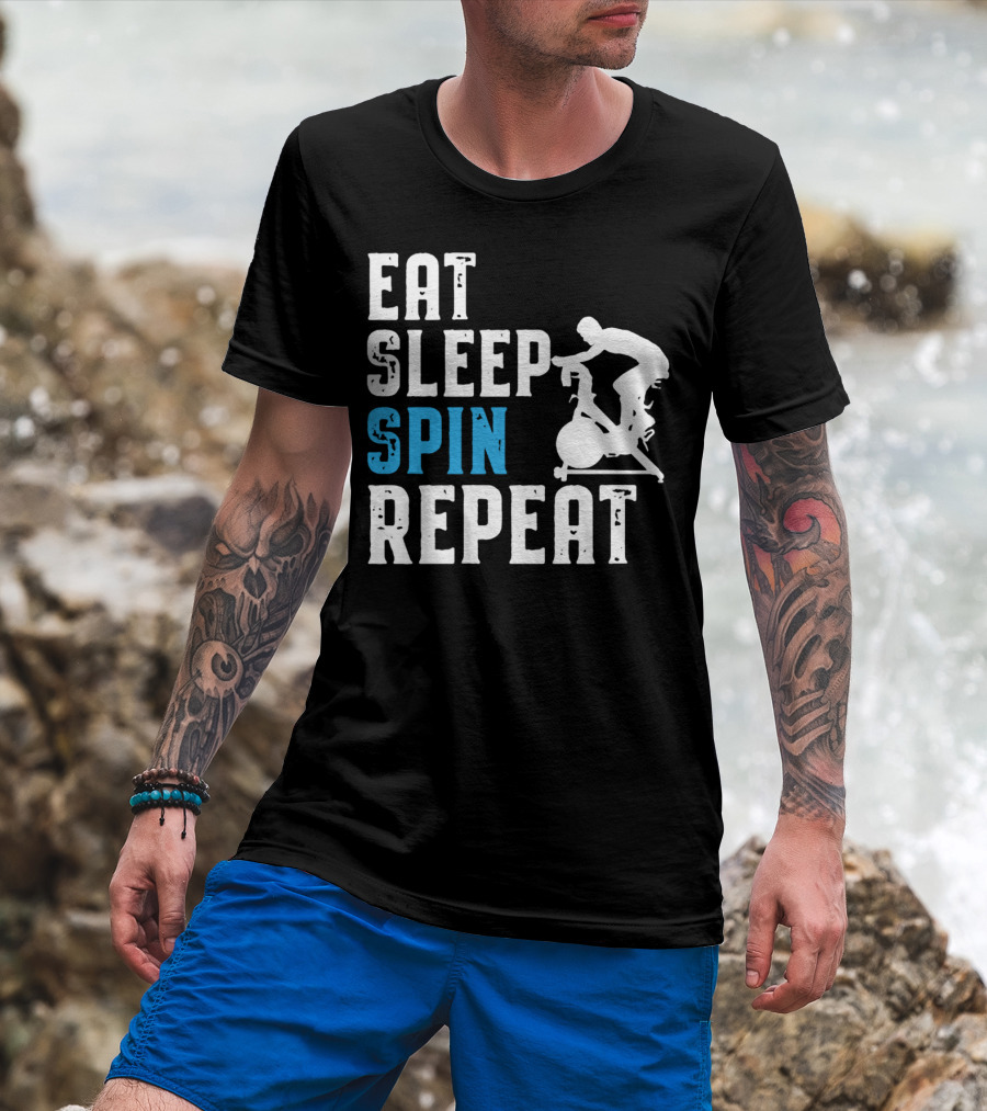 Eat Sleep Spin Repeat Spinning And Indoor Cycling T-Shirt