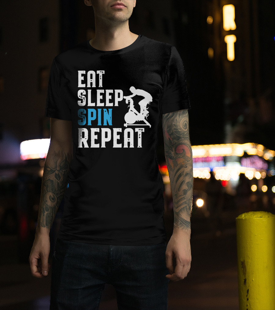 Eat Sleep Spin Repeat Spinning And Indoor Cycling T-Shirt