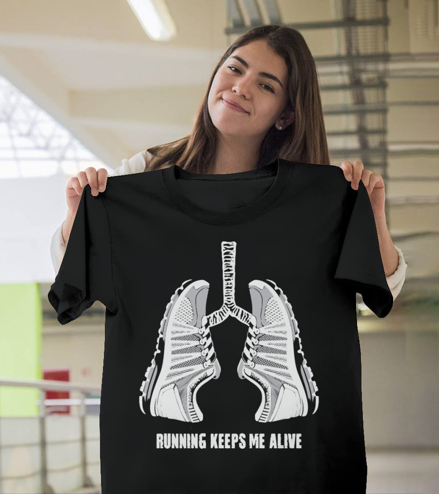 Running Keeps Me Alive Lungs Sneaker T-Shirt