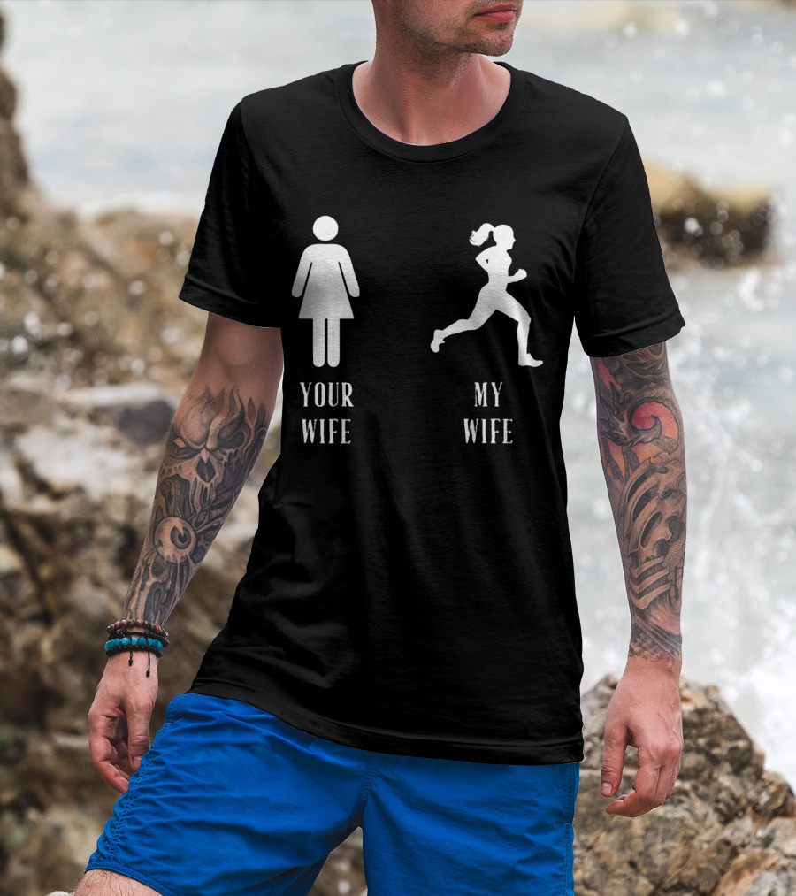 Your Wife My Wife Running Iconic Symbol Contrast T-Shirt
